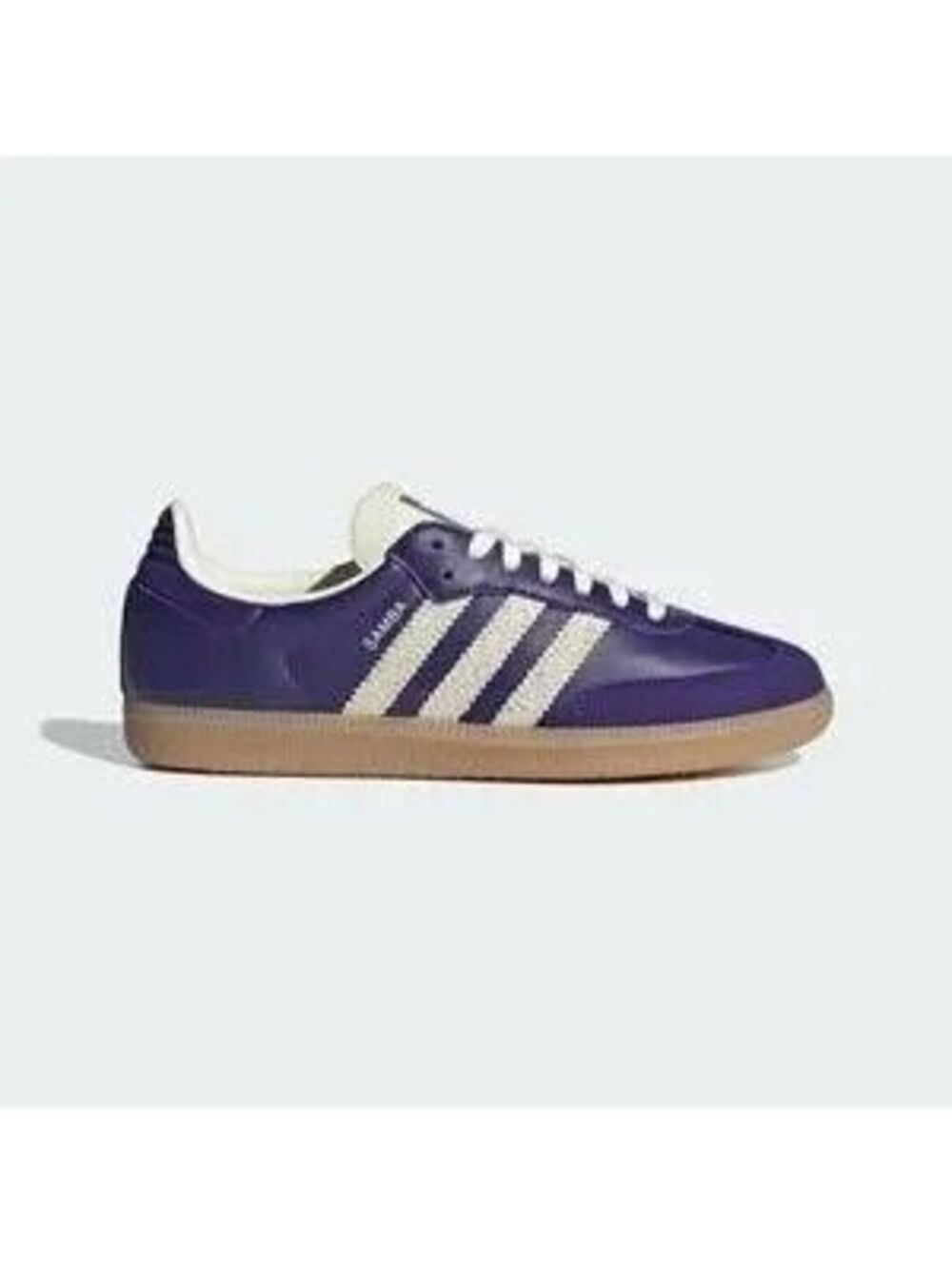 Adidas Originals Samba OG  purple, cream white, and gum colorway. Sz 6